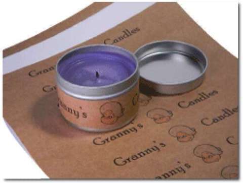 Tin Candle Holder Labels