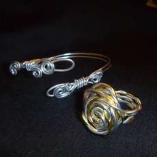 Handmade Aluminum wire bracelet and ring