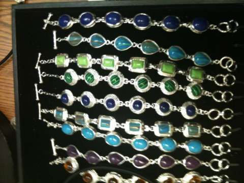 Multicolor Stone and Silver Bracelets