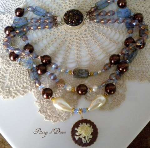 Chocolate and Blue Sapphire Necklace