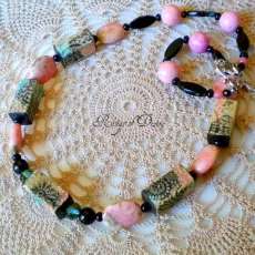 Lace Pottery Beaded Necklace