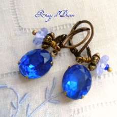 Cobalt Rhinestone Earrings