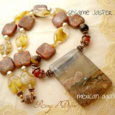 Mexican Agate and Red Sesame Jasper