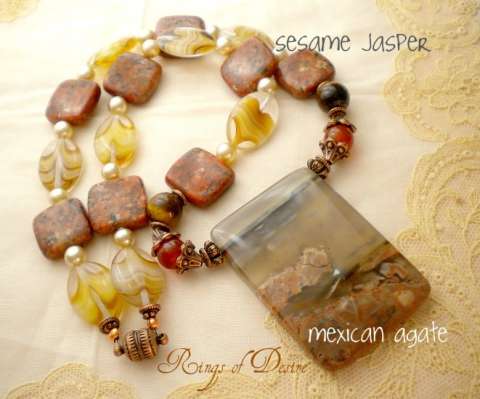 Mexican Agate and Red Sesame Jasper