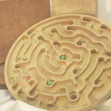 "Old Fashioned" marble puzzle & toy! Wood carved, solid "Beech" hardwood. Meaures  over 15" across!