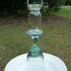 Glass Bird Feeder Teal Dreams