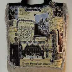 Handcrafted fabric Applique Designed Handbag