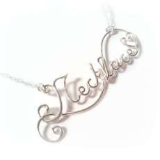 Sterling Silver Word Necklace