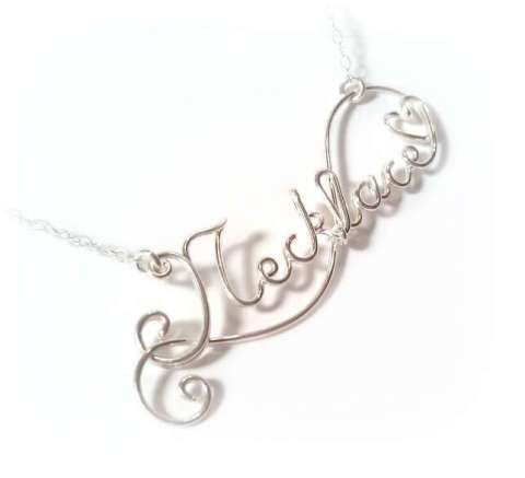 Sterling Silver Word Necklace