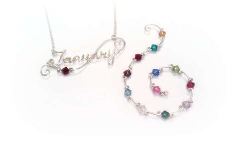 Sterling Silver Birthstone Necklace