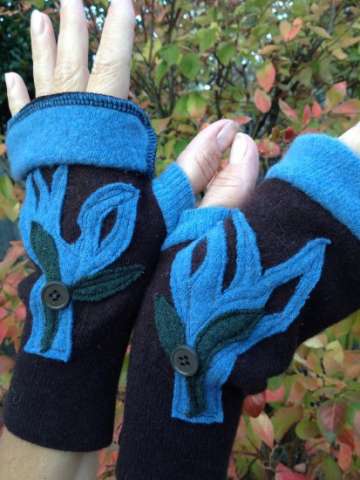 Upcycled Repurposed Fingerless Wool Texting Gloves