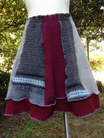 Wool Skirt Upcycled Repurposed Women's Clothing