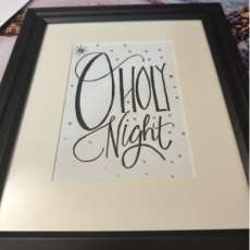 O Holy Night Handlettered Sign