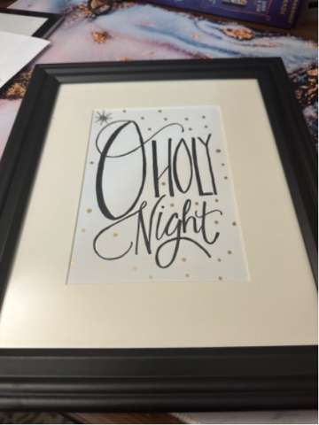 O Holy Night Handlettered Sign