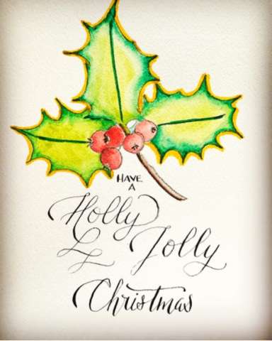 Have a Holly Jolly Christmas / Watercolor / Calligraphy
