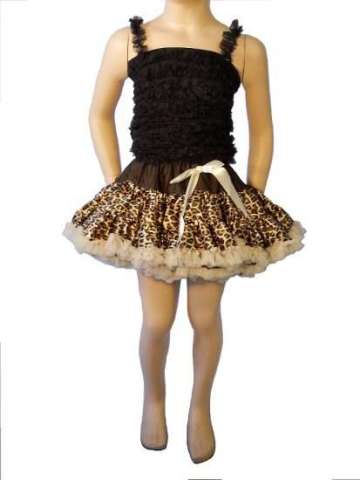 Cheetah pettiskirt with black ruffle top