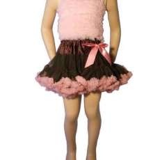 chocolate and pink pettiskirt with light pink ruffle top