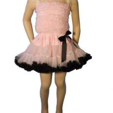 pink and black pettiskirt with pink ruffle top