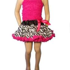 Zebra pettiskirt with hot pink ruffle top
