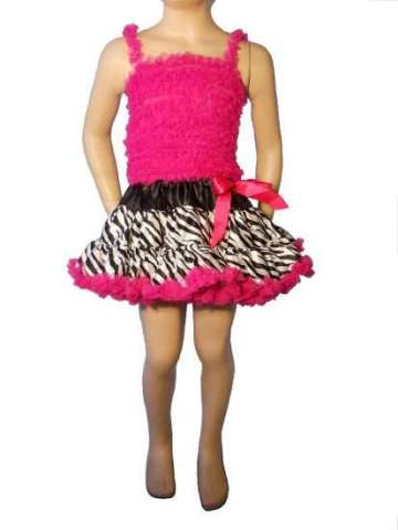 Zebra pettiskirt with hot pink ruffle top