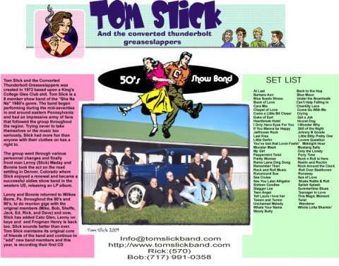 Tom Slick Bio and Set List