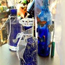 Decanter bottles and lamp
