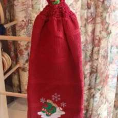 Christmas Mittens w/artisan button