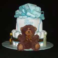 2 Tier Teddy Bear Diaper Cake
