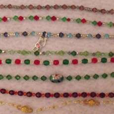 Assorted crystal & gemstone bracelets