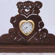 Teddy Bear with gold metal Clock