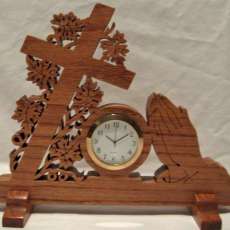 Praying Hands Cross Clock
