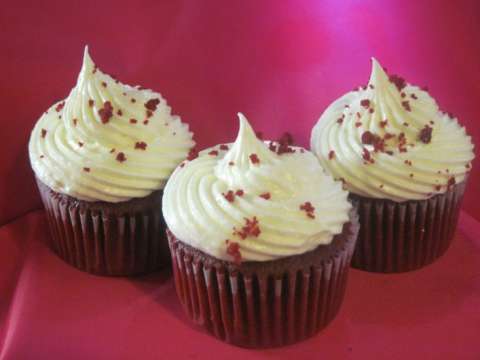 Red velvet with cream cheese filling and icing