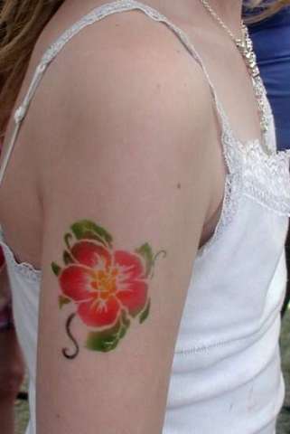 Large Flower Airbrush Tattoo