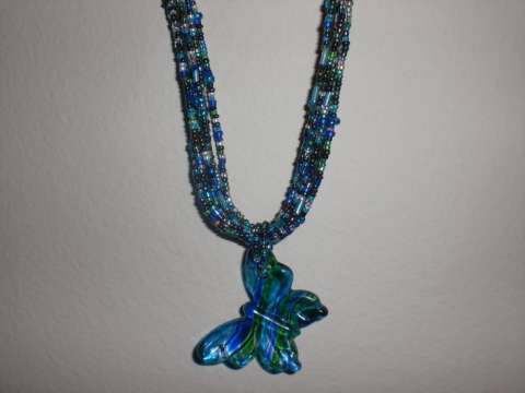 Glass Butterfly Necklace.... $19