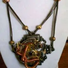 Steampunk Medallion on Leather Necklace