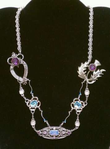 Purple and Blue Statement Necklace