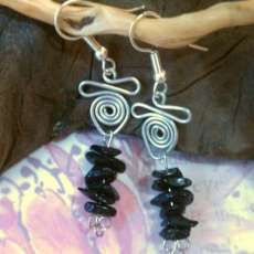 Silver and Onyx Dangle Earrings