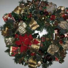Gold bow wreath  $75.00