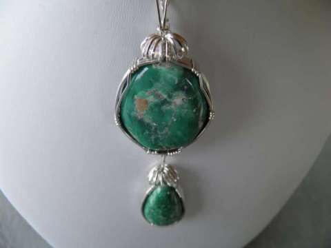 Variscite and Silver Pendant