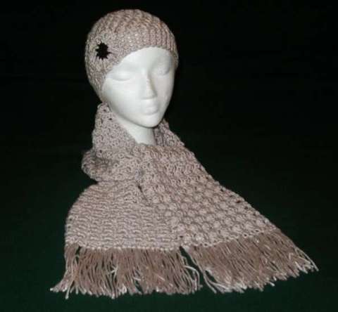 Beige Hat and Scarf