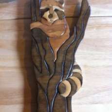 Intarsia raccoon