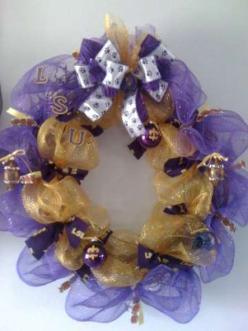 32" LSU FOOTBALL WREATH $55