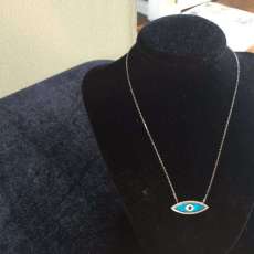 Sterling Silver Evil Eye Pendant Necklace