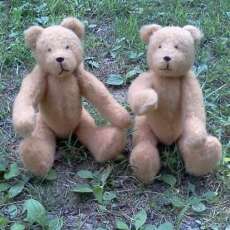 10 Inch String Jointed Wool Bear