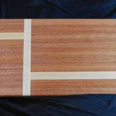 Maple and Mahogany Cutting Serving Board 11x18x1-1/4