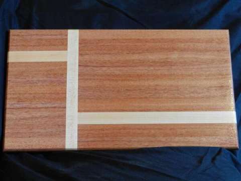 Maple and Mahogany Cutting Serving Board 11x18x1-1/4