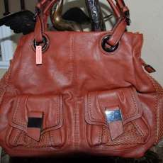 Red Satchel Leatherette Style
