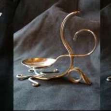 Silver candle holder