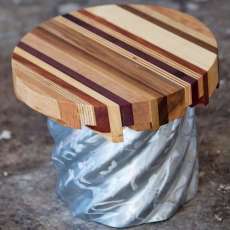 Mixed Wood Side Table