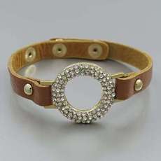 Leather Wrap Bracelet with snap closure